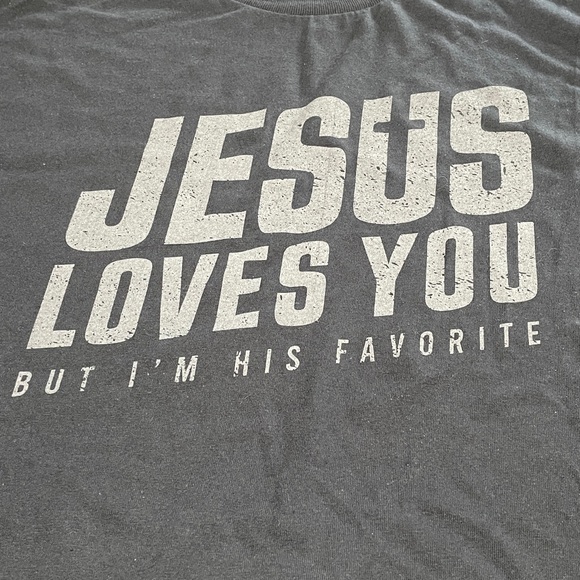 Jesus Loves You Black Graphic T-Shirt - Picture 4 of 6